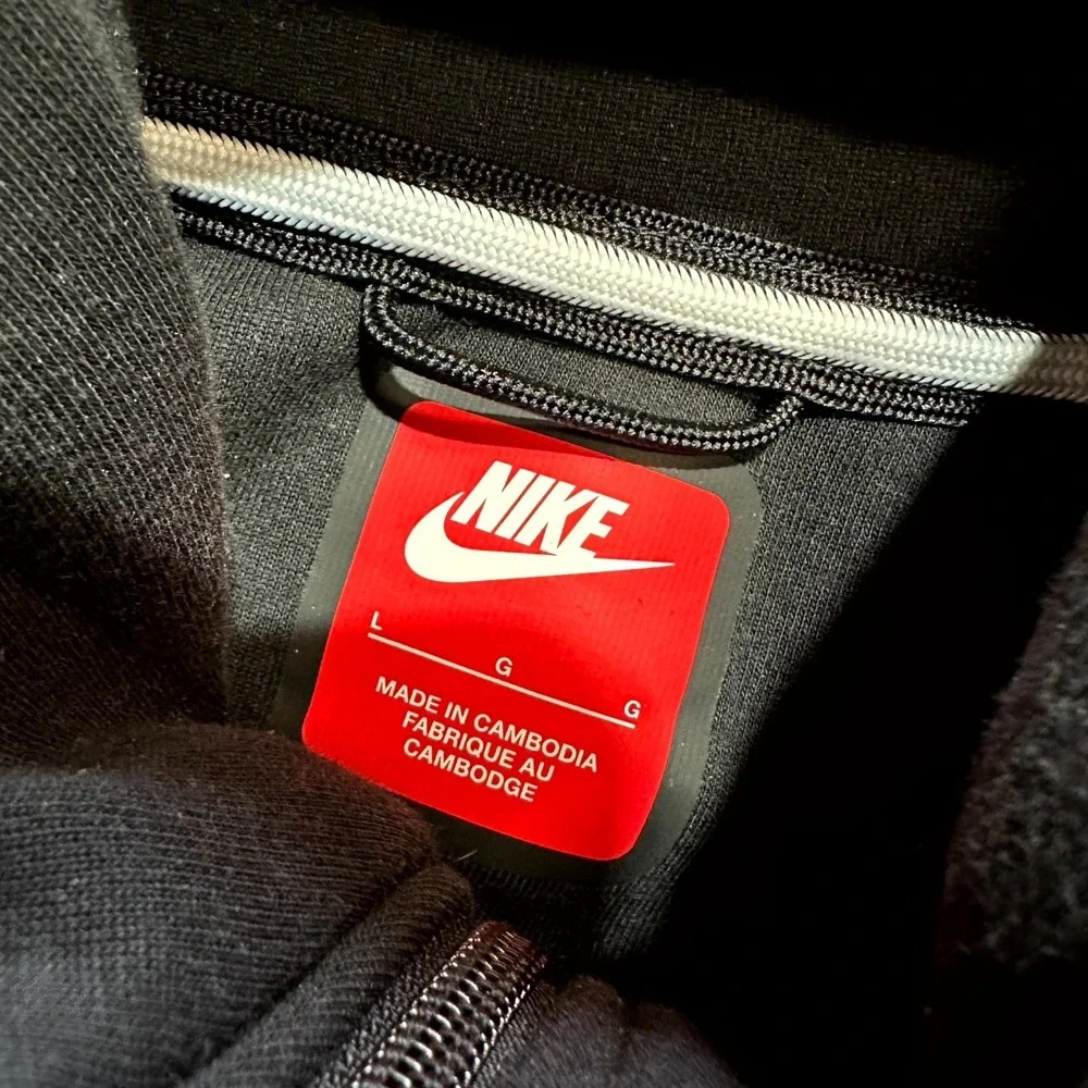 Nike Windrunner Hoodie Men's Large Black Fleece‎ Long Sleeve Full Zipper Outdoor